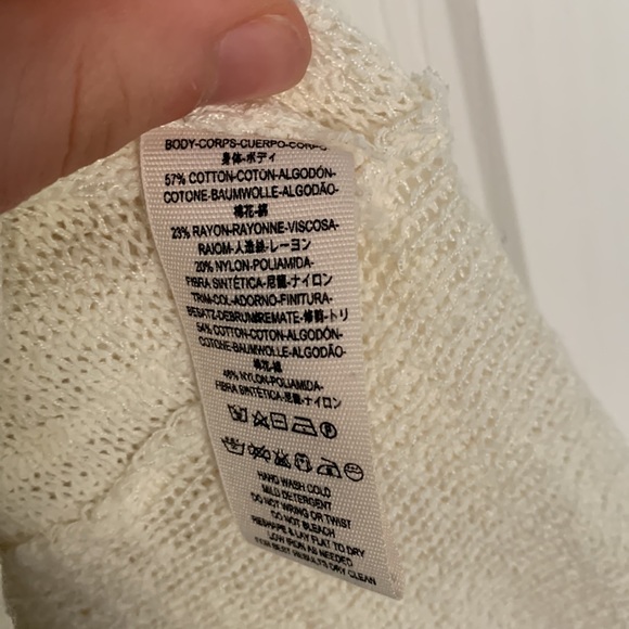 Free People Kristobel Eggshell Peplum Lace Top Sweater Womens - Picture 5 of 6